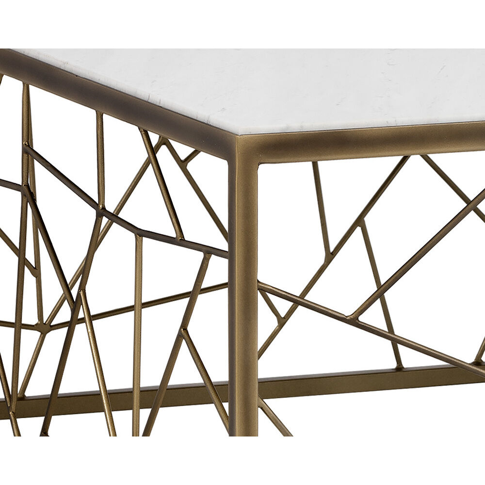 Vero 47 X 47 inch White / Rustic Bronze Coffee Table